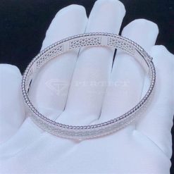 Van Cleef Arpels Perlée Diamonds Bracelet, 3 Rows Diamond White Gold VCARP5E700