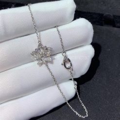 Van Cleef Arpels Lotus Hollow Bracelet, Mini Style White Gold, Diamonds VCARP1AB00