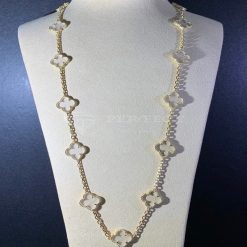 Van Cleef Arpels Vintage Alhambra Rock Crystal 20 Motifs Necklace (1)