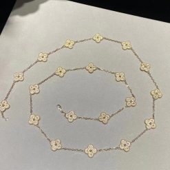 Van Cleef Arpels Vintage Alhambra Long Necklace, 20 Motifs Yellow Gold VCARO1IC00