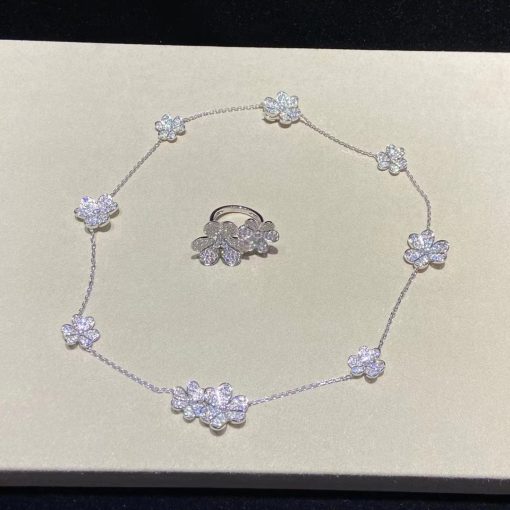 Van Cleef Arpels Frivole Necklace 9 Flowers White Gold Diamond Vcarn25400 (3)