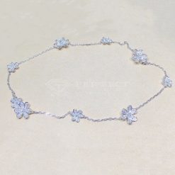 Van Cleef Arpels Frivole Necklace, 9 Flowers White Gold, Diamond VCARN25400