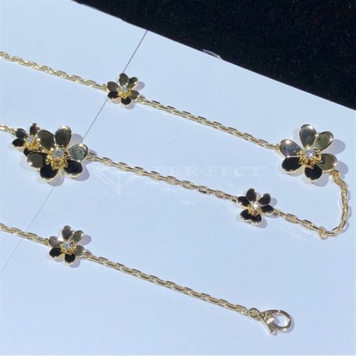 Van Cleef Arpels Frivole Necklace 9 Flowers Yellow Gold Diamond Vcard31500 (14)