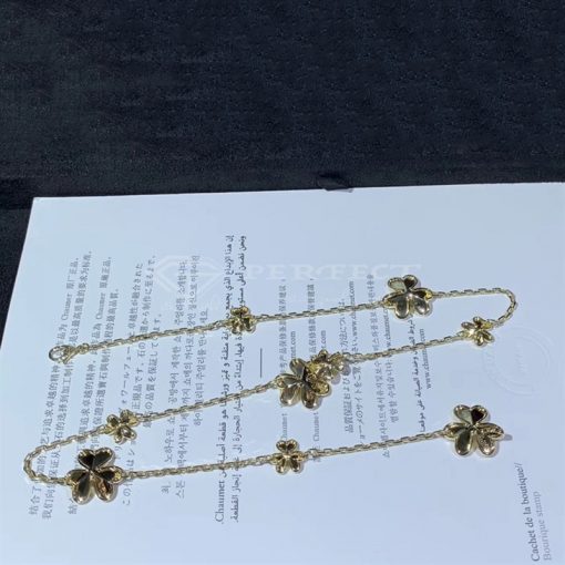 Van Cleef Arpels Frivole Necklace, 9 Flowers Yellow Gold, Diamond VCARD31500