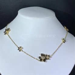 Van Cleef Arpels Frivole Necklace, 9 Flowers Yellow Gold, Diamond VCARD31500