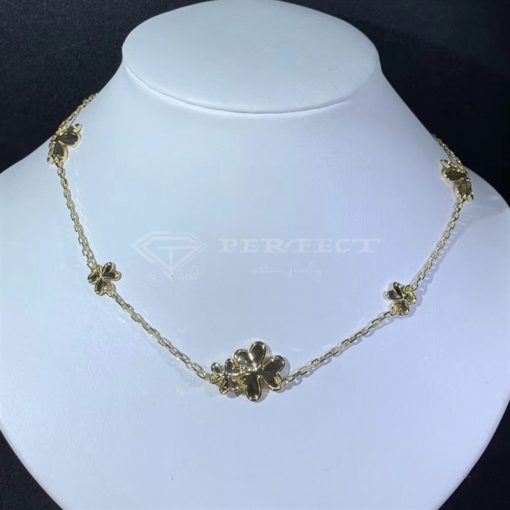 Van Cleef Arpels Frivole Necklace, 9 Flowers Yellow Gold, Diamond VCARD31500