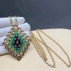 Van Cleef Arpels Bouton D'or Pendant with Detachable Brooch Yellow Gold, Chrysoprase, Onyx, Diamonds VCARO9MU00