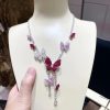 18 Karat White Gold Butterfly Embellished Diamond Ruby And Sapphire Necklace By Viggi (1)