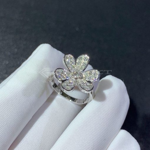 Van Cleef Arpels Frivole Ring, 1 Flower White Gold, Diamond VCARD31600
