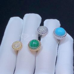 Van Cleef Arpels Perlée Couleurs Between the Finger Ring White Gold, Diamond, Turquoise VCARO9SW00