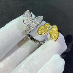 Van Cleef Arpels Two Butterfly Between the Finger ring White gold, Diamond, Sapphire VCARA13600