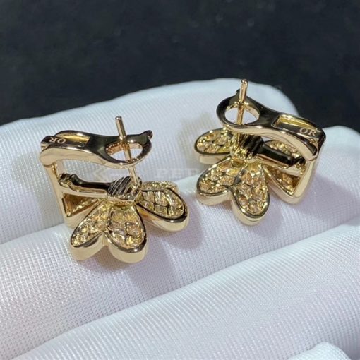 Van Cleef Arpels Frivole Earrings, Small Model Rose Gold, Diamond, Sapphire VCARP6L500