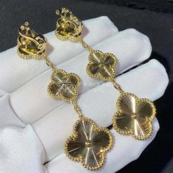 Van Cleef Arpels Magic Alhambra Earrings, 3 Motifs Yellow Gold
