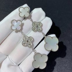 Van Cleef Arpels Magic Alhambra Earrings, 3 Motifs White mother of pearl