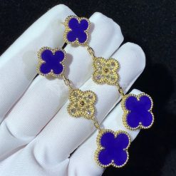 Van Cleef Arpels Magic Alhambra Earrings, 3 Motifs Lapis Lazuli