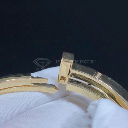 Tiffany & Co. Tiffany T Square Wrap Diamond & 18k Gold Cuff Bracelet