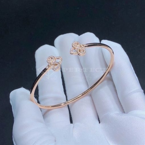 Tiffany & Co. Fleur-de-Lis Diamond Wire Rose Gold Bangle Bracelet