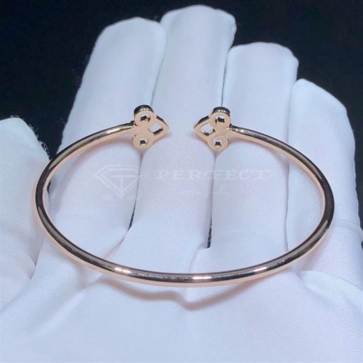 Tiffany & Co. Fleur-de-Lis Diamond Wire Rose Gold Bangle Bracelet