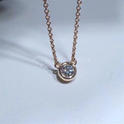 Tiffany Elsa Peretti™ Diamonds by the Yard™ Single Diamond Pendant in Rose Gold