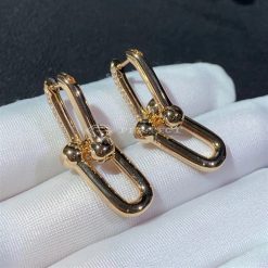 Tiffany HardWear Link Earrings in 18k Rose Gold with Pavé Diamonds