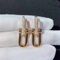 Tiffany HardWear Link Earrings in 18k Rose Gold with Pavé Diamonds
