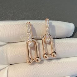 Tiffany HardWear Link Earrings in 18k Rose Gold with Pavé Diamonds