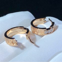 Tiffany & Co. Atlas Diamond 18k Rose Gold Hoop Earrings