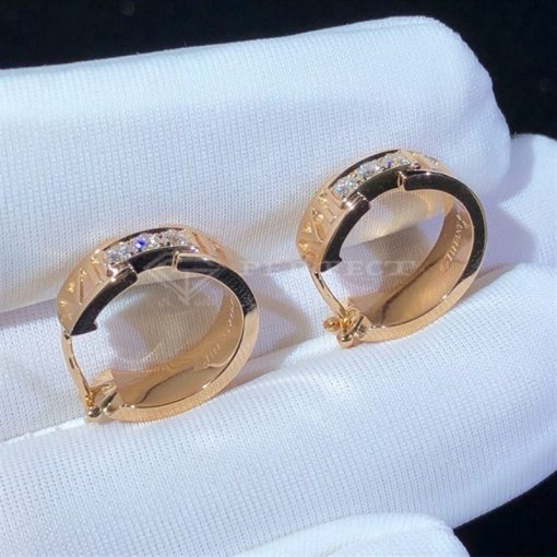 Tiffany & Co. Atlas Diamond 18k Rose Gold Hoop Earrings