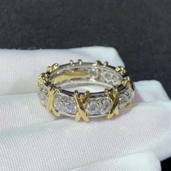 Tiffany Schlumberger Sixteen Stone Ring 18k Gold and Platinum