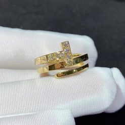 Tiffany T Diamond Square Wrap Ring In 18k Yellow Gold (1)