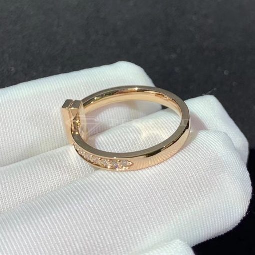 Tiffany T T1 Ring in Rose Gold with Diamonds, 2.5 mm