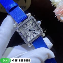 Charles Oudin Pansy Retro With Pearls Watch Medium 24mm Royal Blue Straps Custom Watches Coral (1)