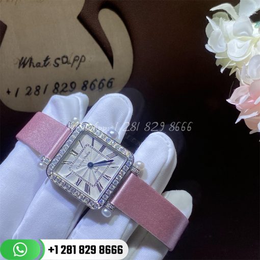 Charles Oudin Pansy Retro With Pearls Watch Medium 24mm Pink Straps Custom Watches Coral (3)