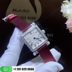 Charles Oudin Pansy Retro With Pearls Watch Medium 24mm Maroon Straps Custom Watches Coral (1)