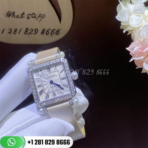 Charles Oudin Pansy Retro With Pearls Watch Medium 24mm Pearly White Straps Custom Watches Coral (7)