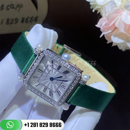 Charles Oudin Pansy Retro With Pearls Watch Medium 24mm Green Straps Custom Watches Coral (5)