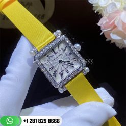 Charles Oudin Pansy Retro With Pearls Watch Medium 24mm Yellow Straps Custom Watches Coral (1)