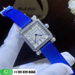 Charles Oudin Pansy Retro With Pearls Watch Medium 24mm Arabic Style Blue Straps Custom Watches Coral (1)