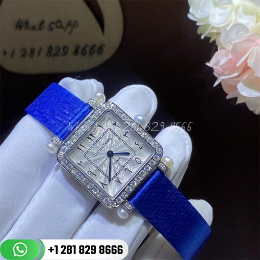 Charles Oudin Pansy Retro With Pearls Watch Medium 24mm Arabic Style Blue Straps Custom Watches Coral (3)
