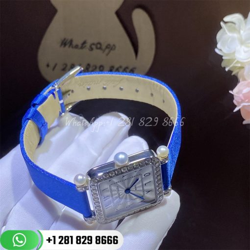 Charles Oudin Pansy Retro With Pearls Watch Medium 24mm Arabic Style Blue Straps Custom Watches Coral (6)