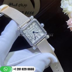 Charles Oudin Pansy Retro With Pearls Watch Medium 24mm Arabic Style White Straps Custom Watches Coral (1)