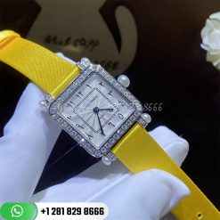 Charles Oudin Pansy Retro With Pearls Watch Medium 24mm Arabic Style Yellow Straps Custom Watches Coral (1)