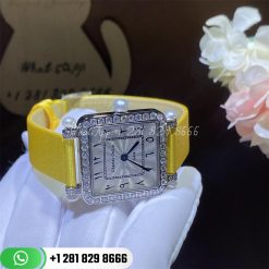 Charles Oudin Pansy Retro With Pearls Watch Medium 24mm Arabic Style Yellow Straps Custom Watches Coral (6)