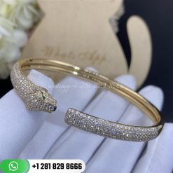 Cartier panthere de cartier bracelet yellow gold onyx emeralds diamonds n6718117 custom jewelry (4)