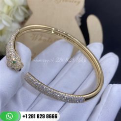 Cartier panthere de cartier bracelet yellow gold onyx emeralds diamonds n6718117 custom jewelry (5)