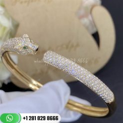 Cartier panthere de cartier bracelet yellow gold onyx emeralds diamonds n6718117 custom jewelry (6)