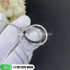 Cartier 18k white gold palladium black ceramic diamond trinity pendant necklace custom jewelry coral (2)