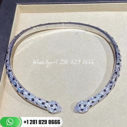 Cartier panthere de cartier torque necklace articulated paved n7424435 custom jewelry (2)