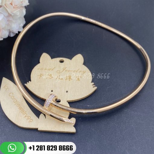 Cartier juste un clou collar necklace large model rose gold diamonds n7424243 custom jewelry (2)