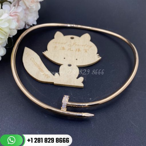 Cartier juste un clou collar necklace large model rose gold diamonds n7424243 custom jewelry (3)